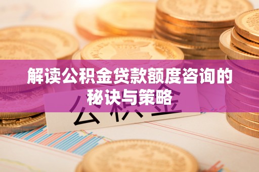 助手解读公积金贷款额度咨询的秘诀与策略