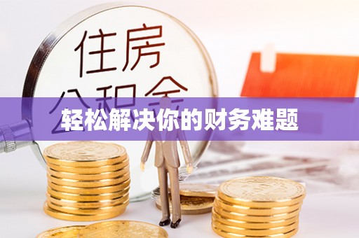 助手轻松解决你的财务难题