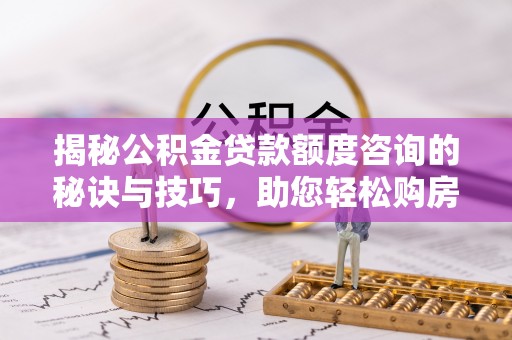 助手揭秘公积金贷款额度咨询的秘诀与技巧，助您轻松购房！