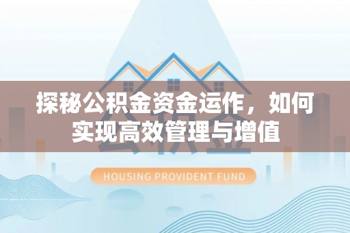 助手探秘公积金资金运作，如何实现高效管理与增值
